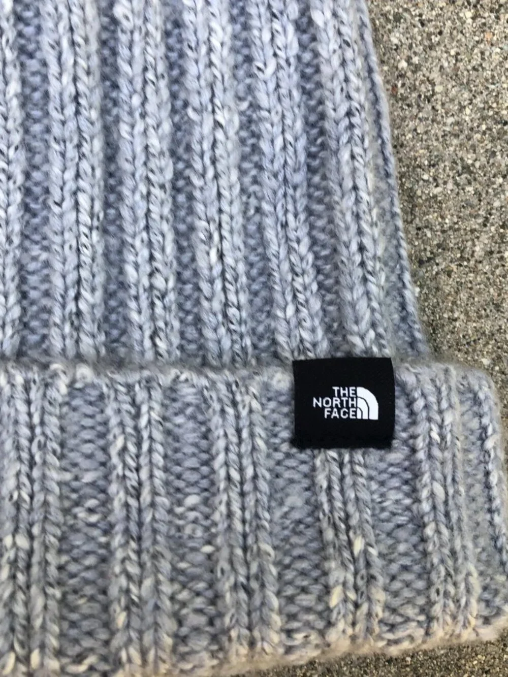 Vintage THE NORTH FACE Ribbed Knit Beanie Hat Men's Grey One Size Cap Winter